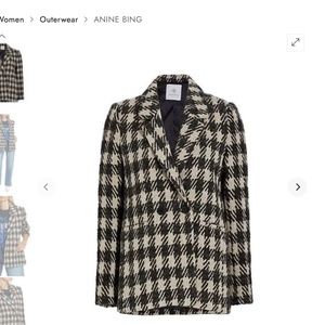 Anine Bing Diana Plaid Blazer in Multi